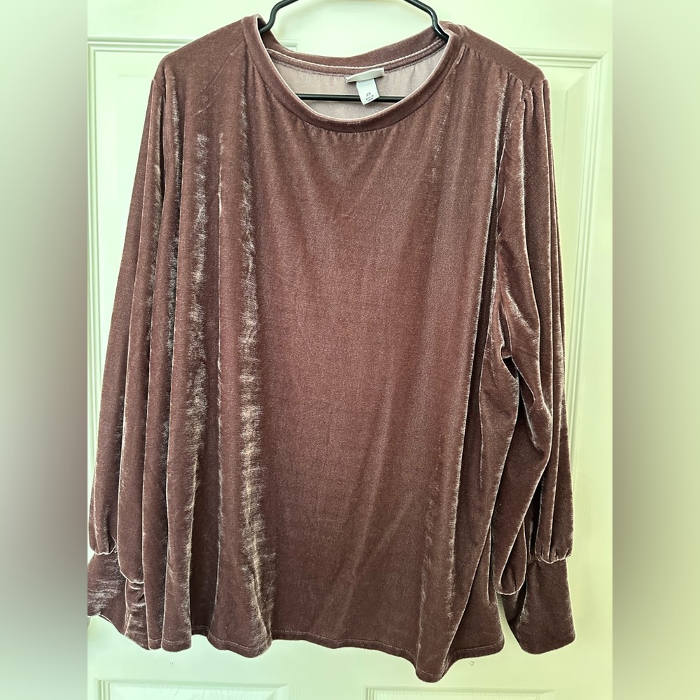 Ava and Viv 2x Long Sleeve Muave  Top